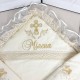 Махрова крижма з вишивкою для дівчинки "Мілена" Махрова крижма з вишивкою для дівчинки "Мілена"